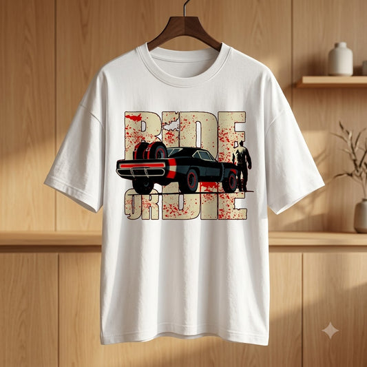 "Ride or Die" Street Culture Oversized Graphic Tee by AuraReiment