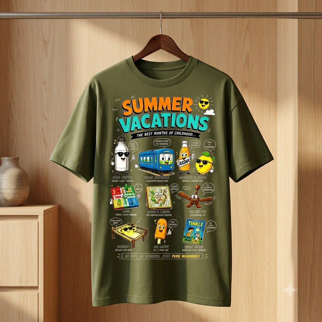 Summer Vacations Retro Graphic Oversized Tee by AuraReiment