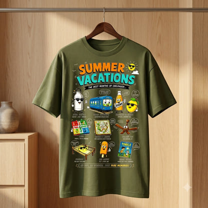 Summer Vacations Retro Graphic Oversized Tee by AuraReiment