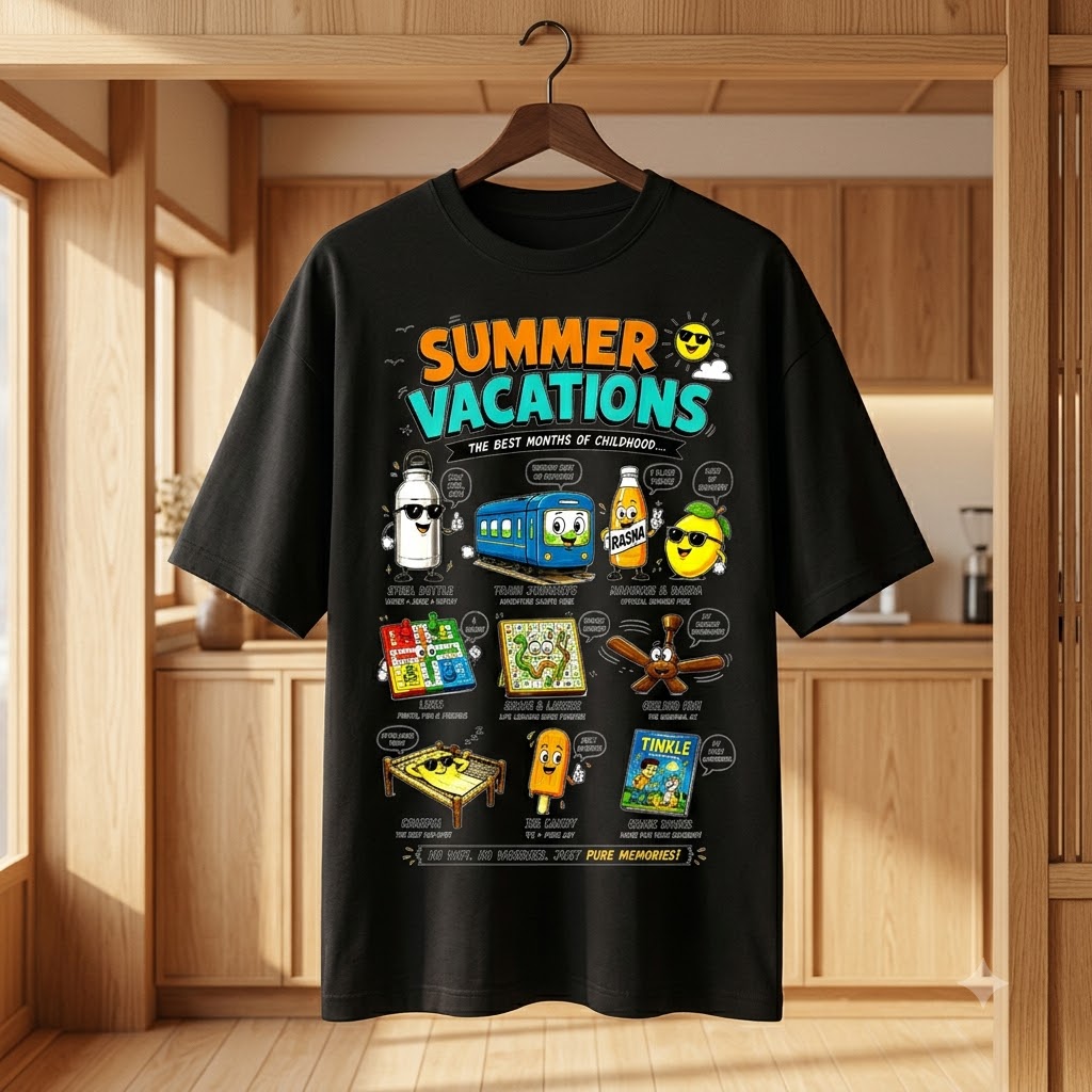 Summer Vacations Retro Graphic Oversized Tee by AuraReiment