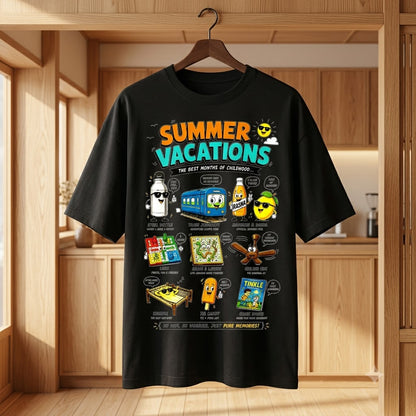 Summer Vacations Retro Graphic Oversized Tee by AuraReiment