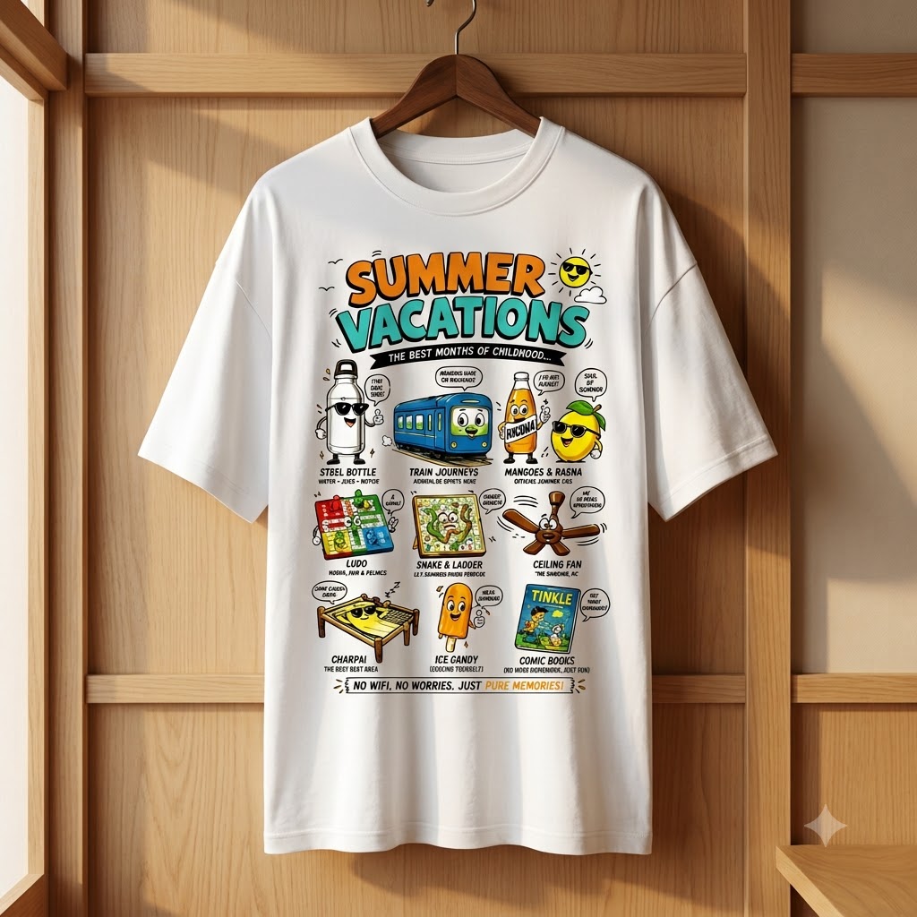 Summer Vacations Retro Graphic Oversized Tee by AuraReiment
