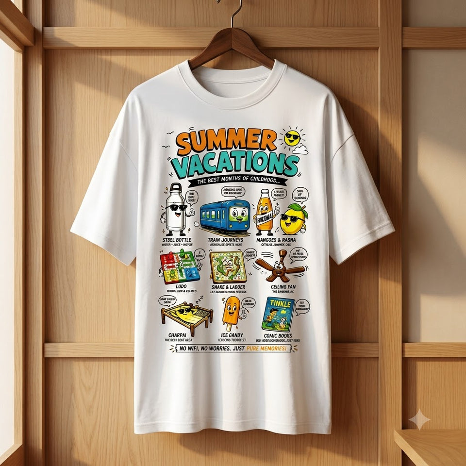 Summer Vacations Retro Graphic Oversized Tee