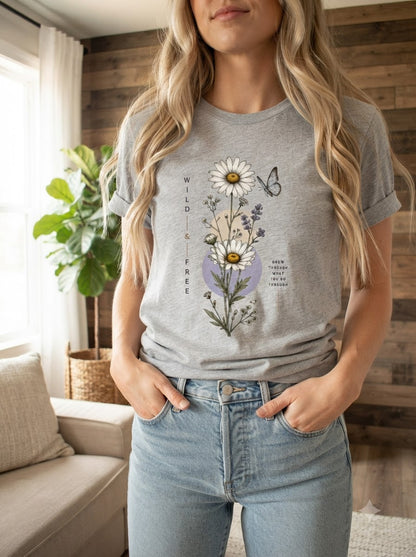 "Wild & Free" Women Graphic Tee by AuraReiment