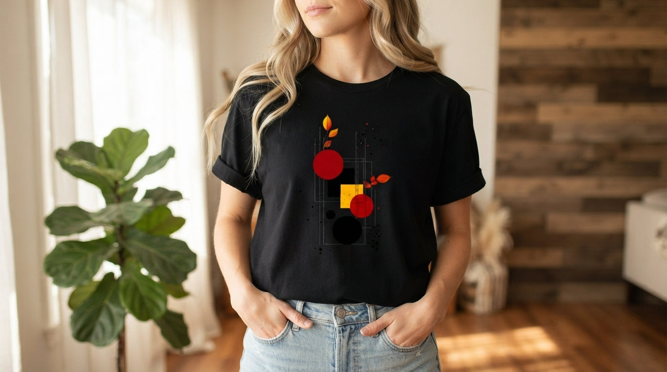 Retro Shapes Abstract Graphic Tee