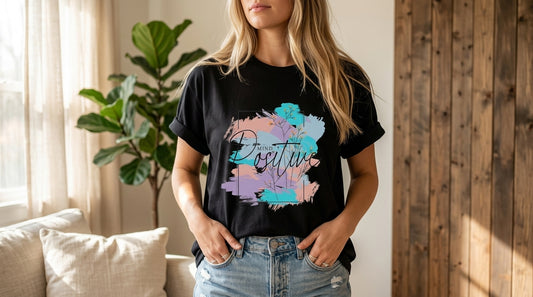 Positive Vibes Minimal Graphic Tee by AuraReiment