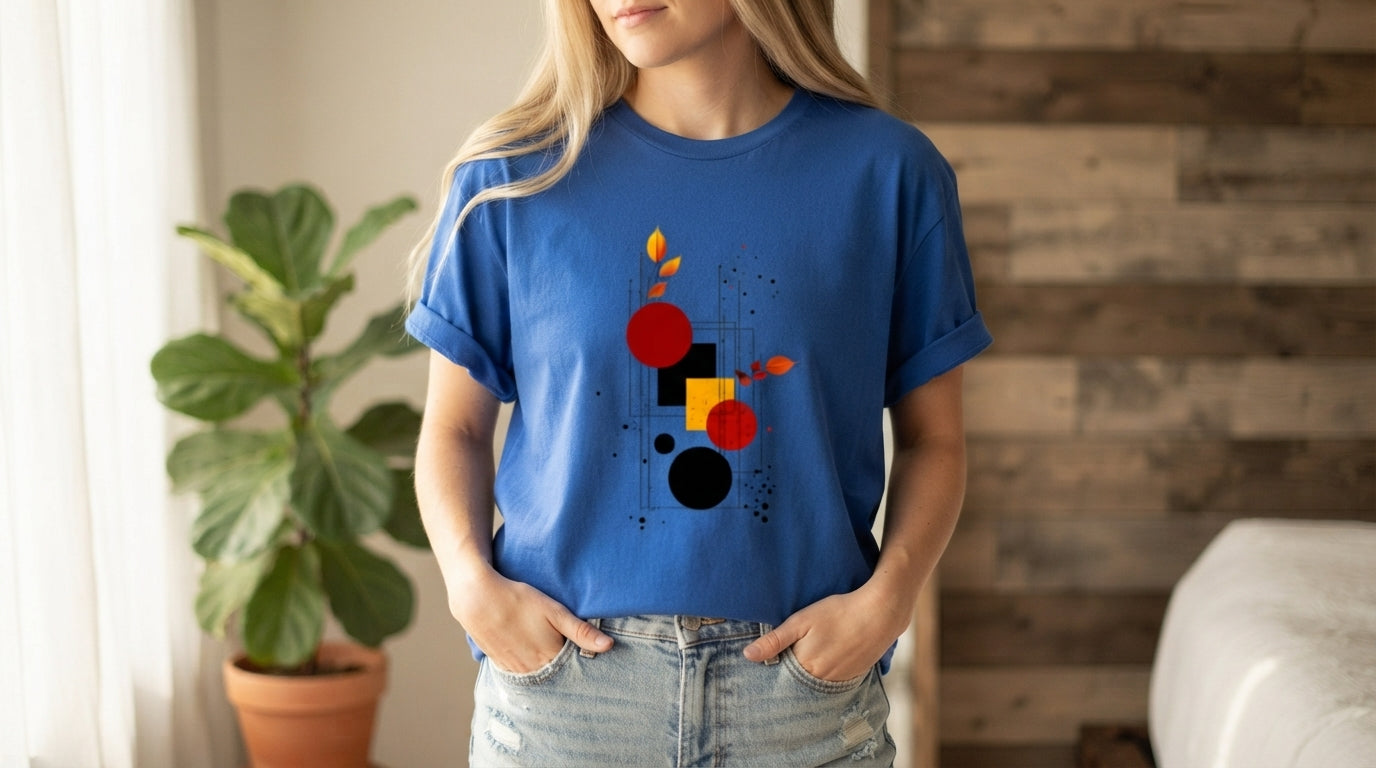 Retro Shapes Abstract Graphic Tee