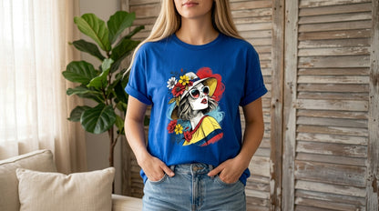 Pop Art Sunglasses Portrait Tee by AuraReiment