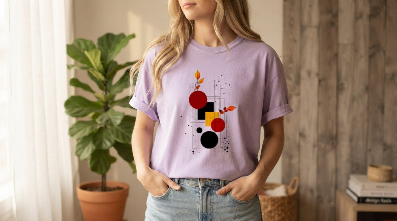 Retro Shapes Abstract Graphic Tee