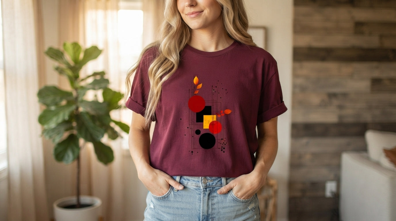 Retro Shapes Abstract Graphic Tee