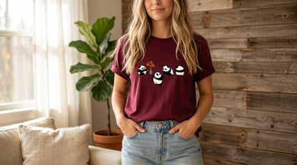 Playful Panda Trio Graphic Tee by AuraReiment