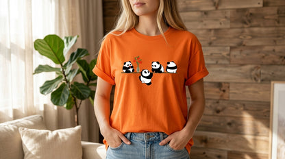 Playful Panda Trio Graphic Tee by AuraReiment