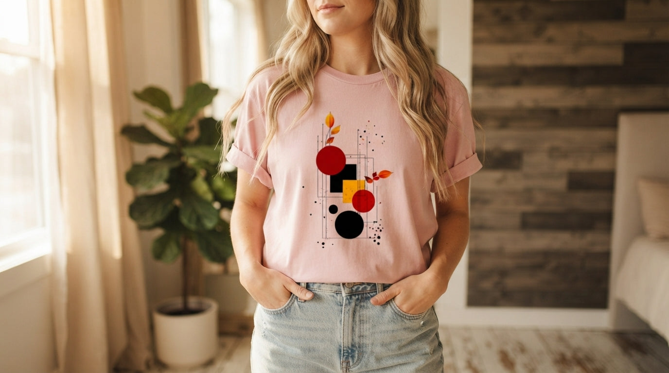 Retro Shapes Abstract Graphic Tee