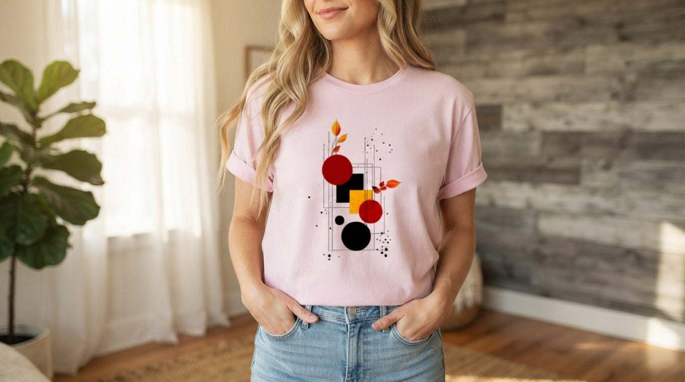 Retro Shapes Abstract Graphic Tee