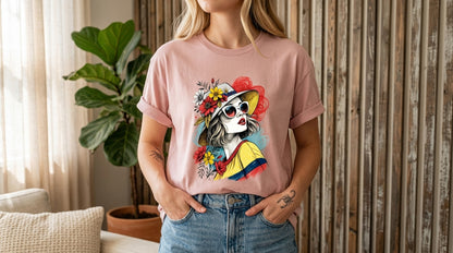 Pop Art Sunglasses Portrait Tee by AuraReiment
