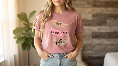 Live Happiness Typography Tee by AuraReiment
