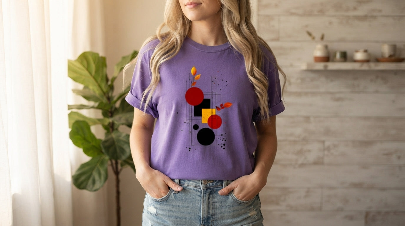 Retro Shapes Abstract Graphic Tee