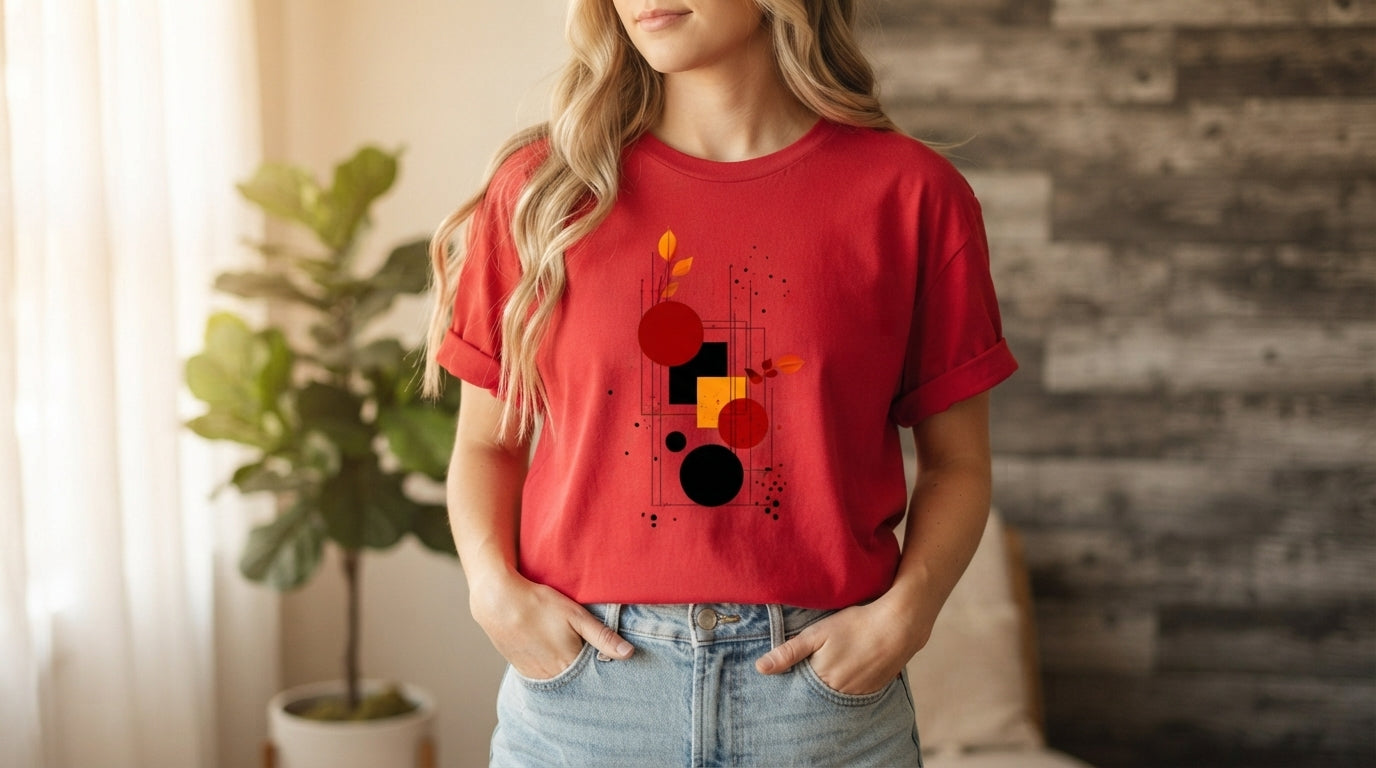 Retro Shapes Abstract Graphic Tee