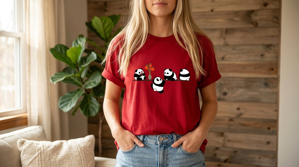 Playful Panda Trio Graphic Tee by AuraReiment