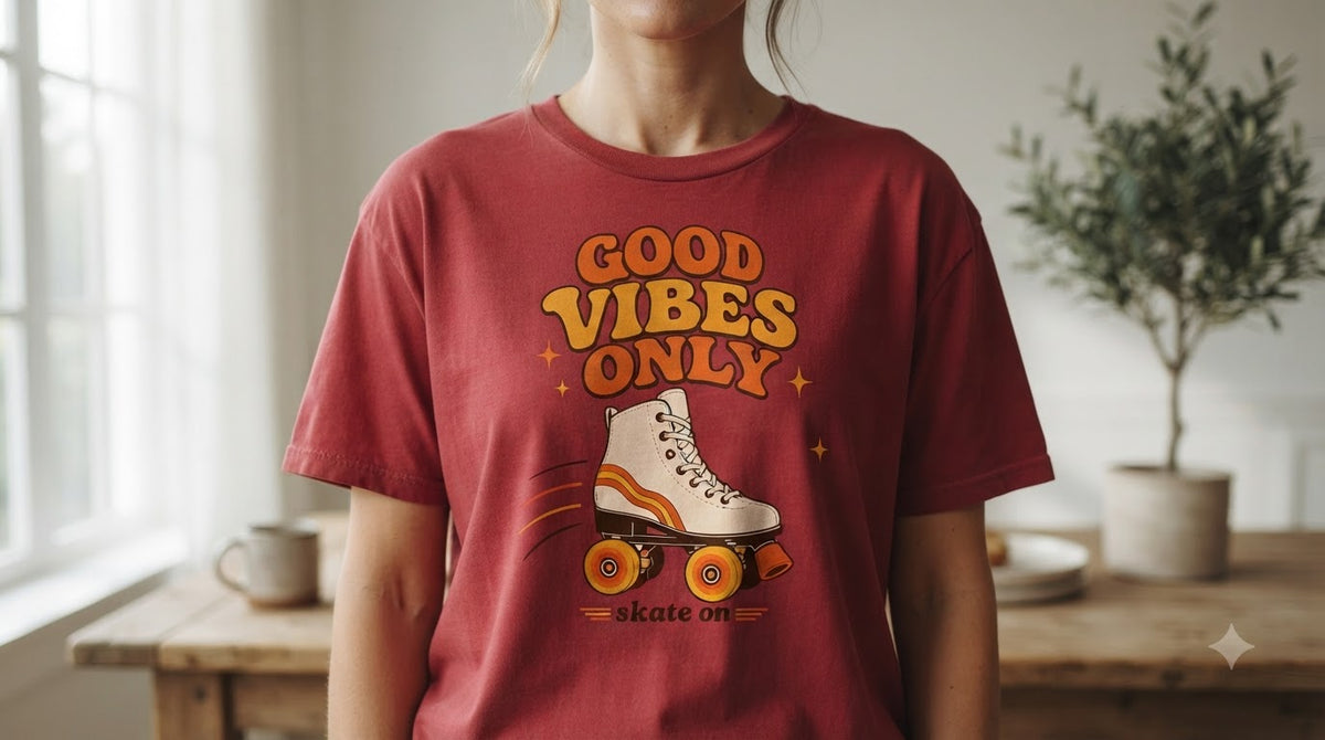 Skate On Good Vibes Graphic Women's Classic Tee by AuraReiment