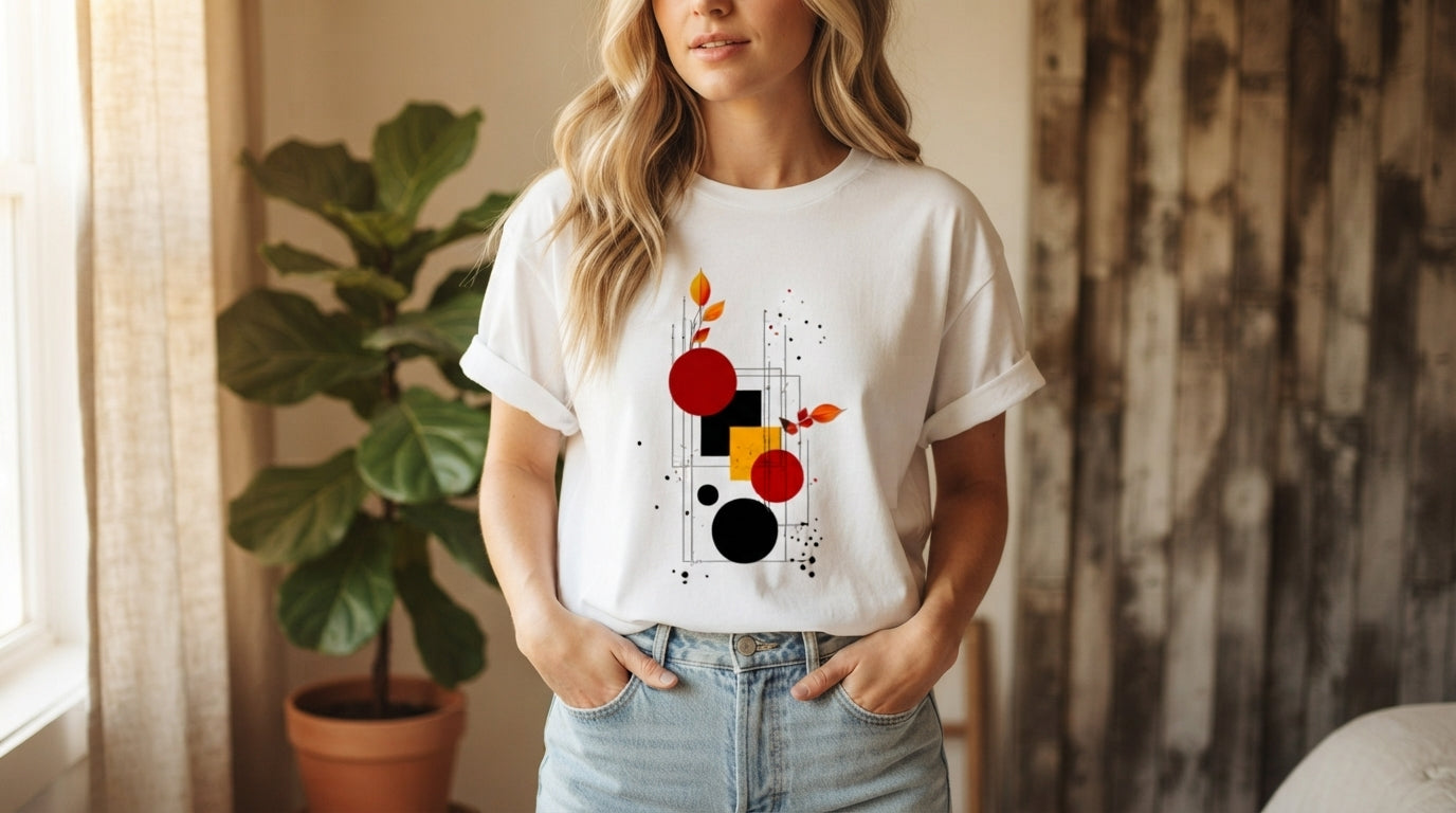 Retro Shapes Abstract Graphic Tee