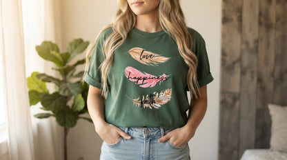 Live Happiness Typography Tee by AuraReiment