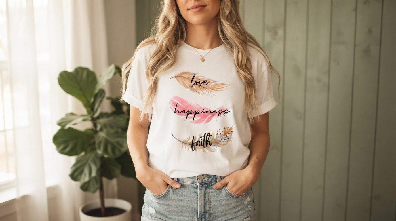 Live Happiness Typography Tee