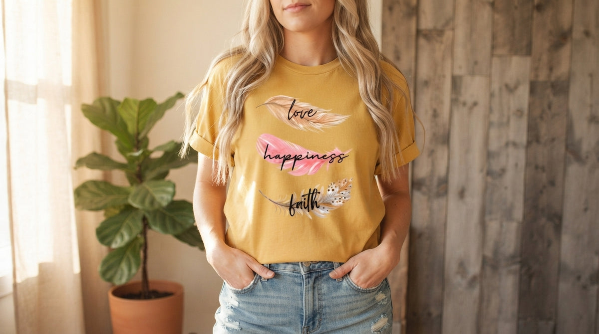 Live Happiness Typography Tee by AuraReiment