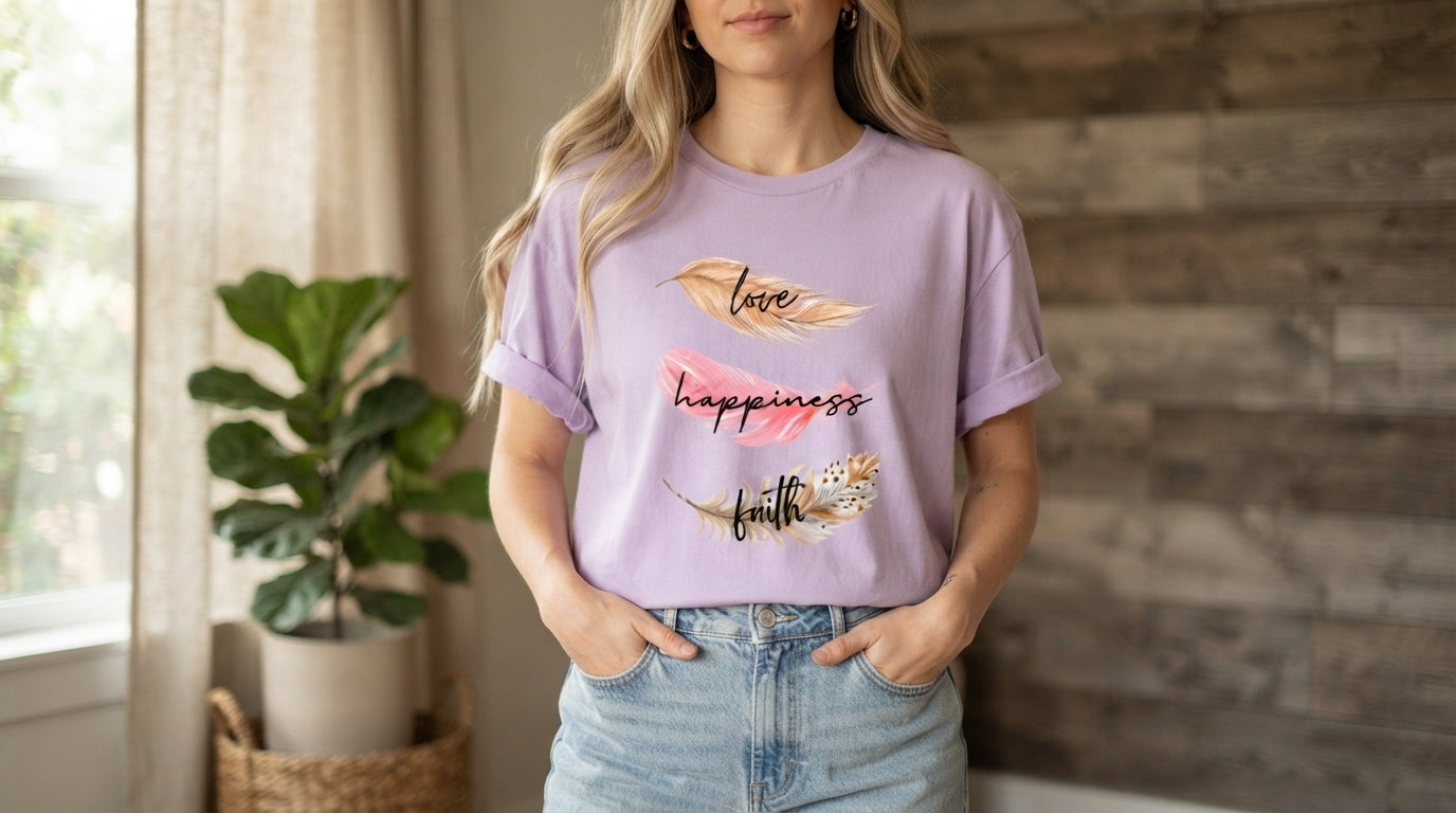 Live Happiness Typography Tee