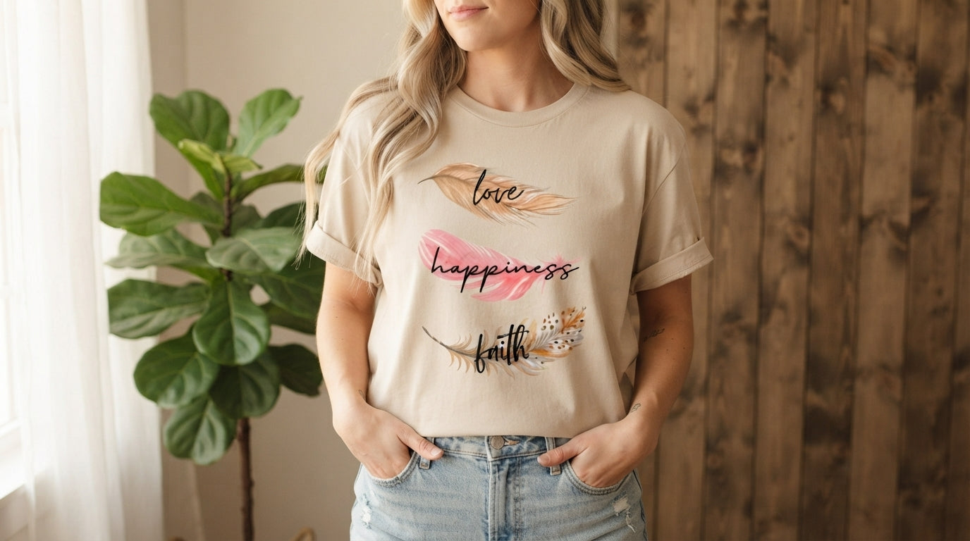 Live Happiness Typography Tee