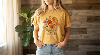 Keep Growing Sunflower Graphic Tee by AuraReiment