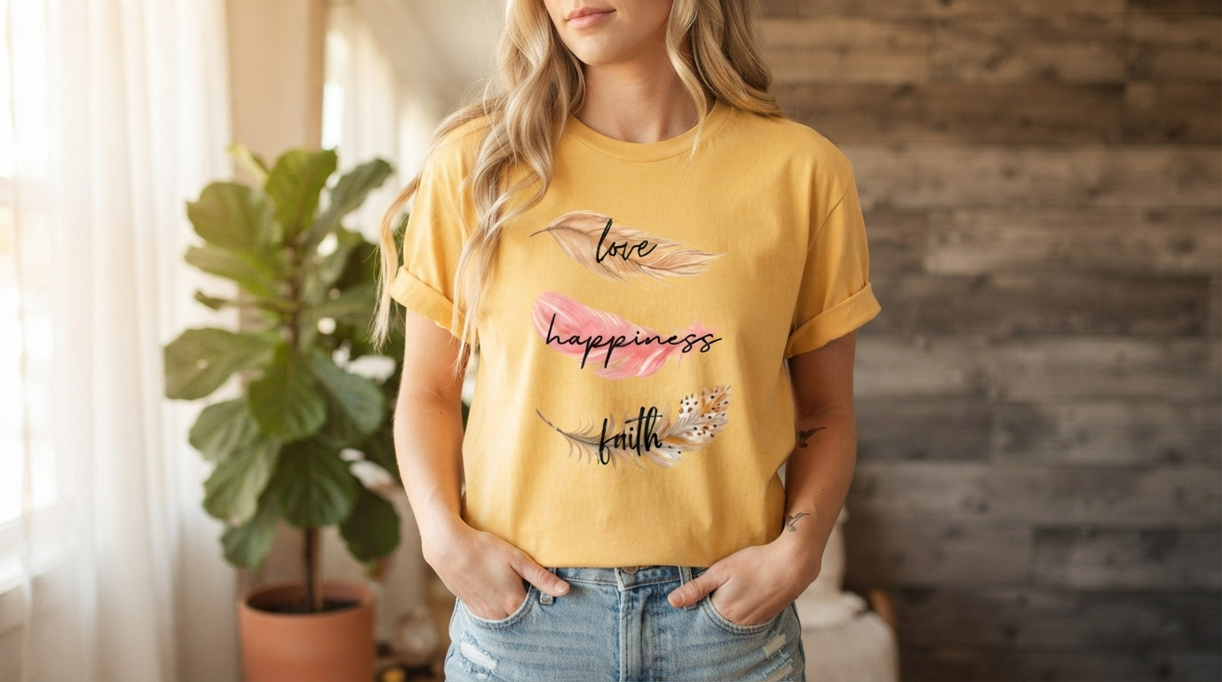 Live Happiness Typography Tee