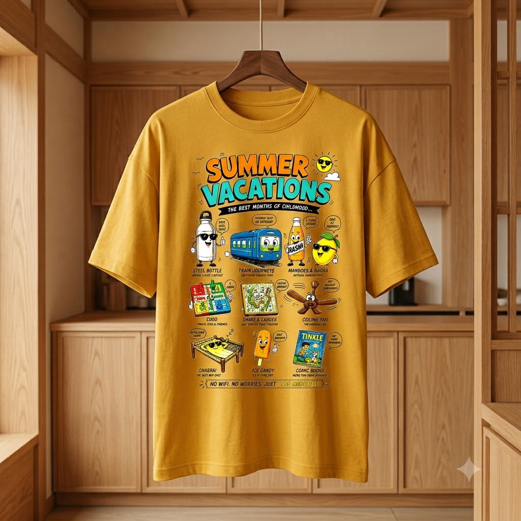 Summer Vacations Retro Graphic Oversized Tee by AuraReiment