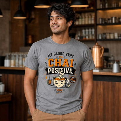"My Blood Type Is Chai Positive" Graphic Classic Crew Tee by AuraReiment