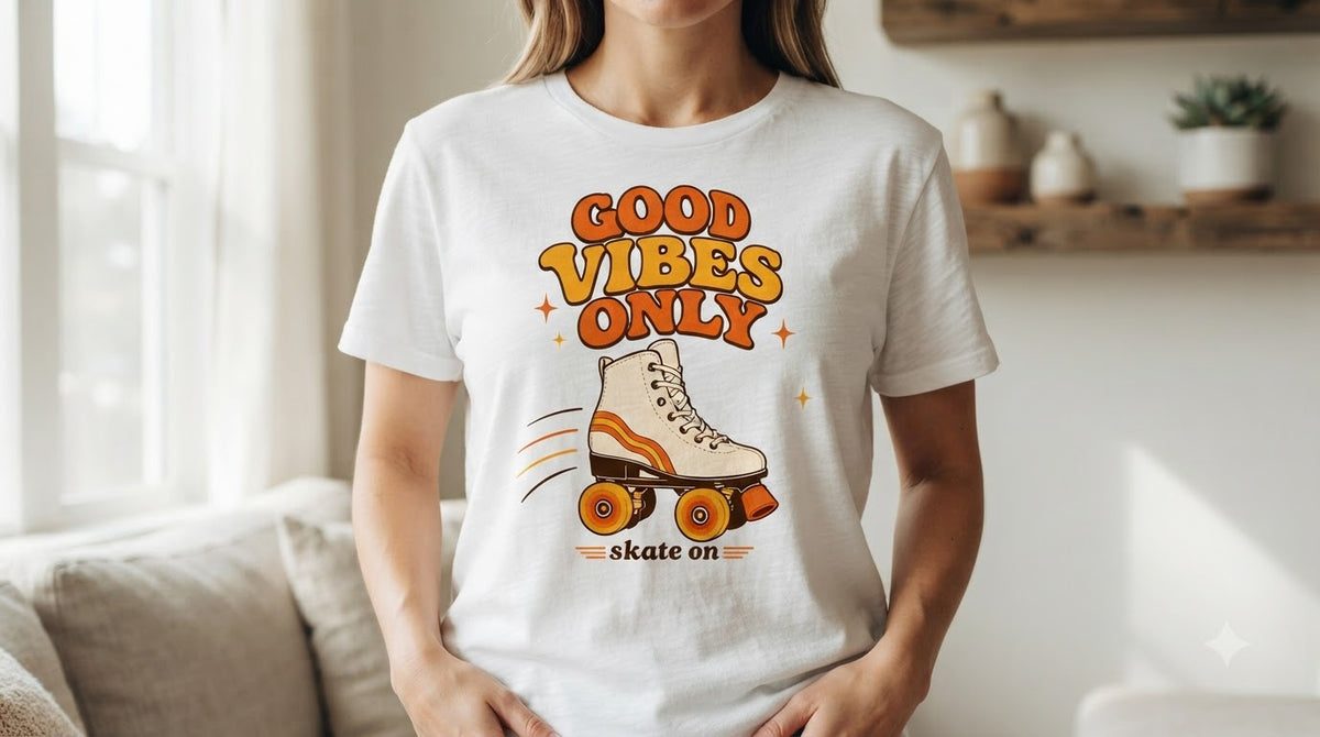 Skate On Good Vibes Graphic Women's Classic Tee by AuraReiment